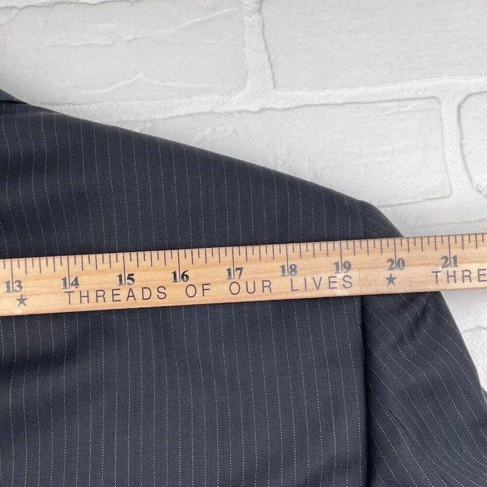 Jos A Bank Suit Men 43L 34Wx30L Black White Gordon‎ Signature Gold Wool Classic